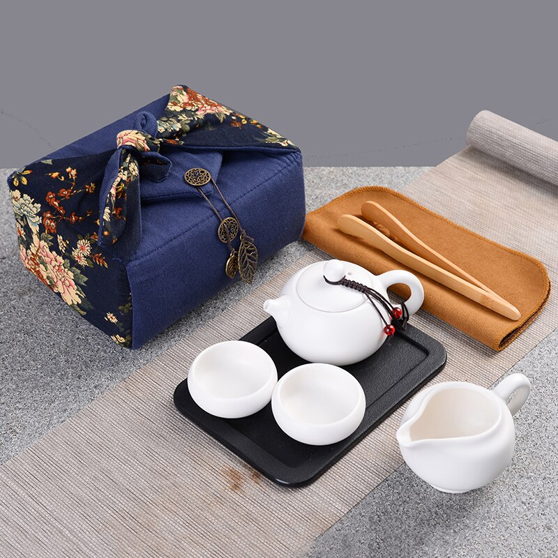 1set Japanese-style Ceramic Tea Set Portable Travel Teacups Travel Portable Porcelain Teaware Household Hone Office Drinkware: F