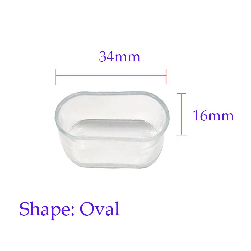 8 stücke Silikon Stuhl Bein Caps Füße Pads Möbel Tisch Stuhl Bein Boden Füße Cap Cover Schutz Transparent möbel beine: oval 16x34mm