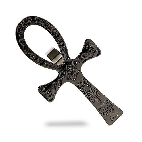 10x5cm Vintage Egyptian Life Big Ankh Cross Pendant Long Chain Necklace Jewelry Men and Women Accessories: Rust Red