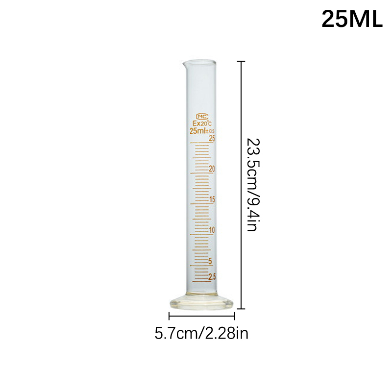Profesjonalny, gruby szklany cylinder miarowy z podziałką, narzędzie robić laboratorium, 1 sztuka, 5 ml, 10 ml, 25 ml, 50 ml, 100 ml cylinder miarowy: zielony