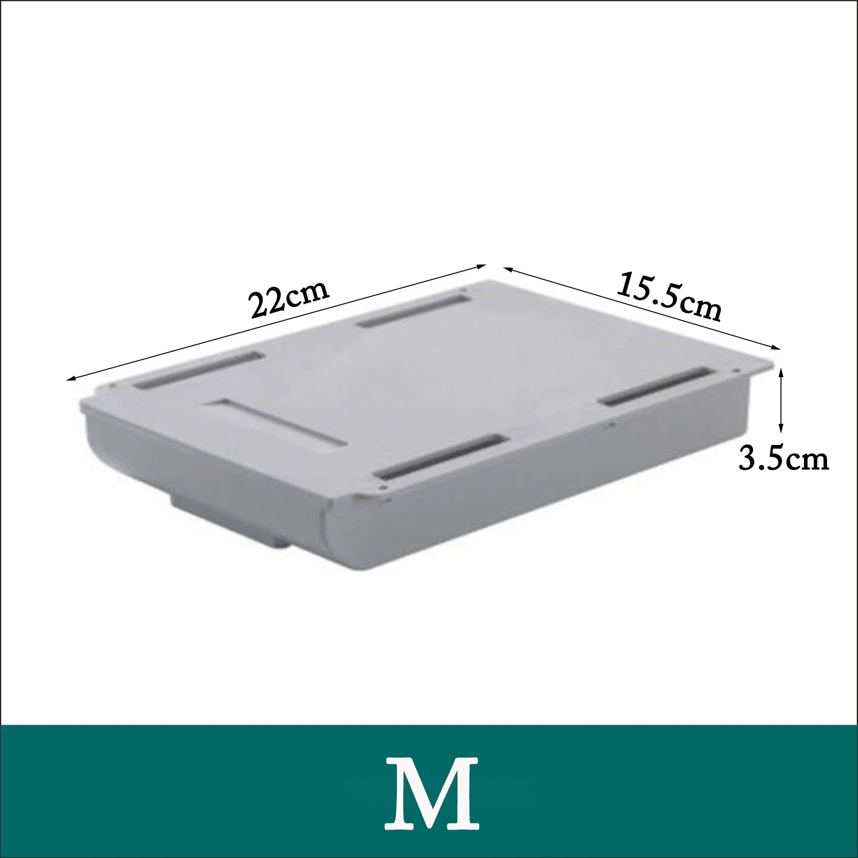 Hiding & Secret Space Drawer Self-Stick Home Office Tray Under Desk Drawer Organizer Table Storage Hidden Organizer Boxes Stand: M Grey