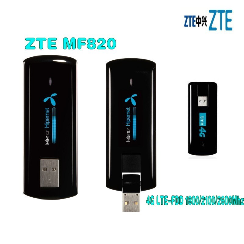ZTE MF820 4G LTE 1800/2100/2600MHz USB Modem 100Mbps