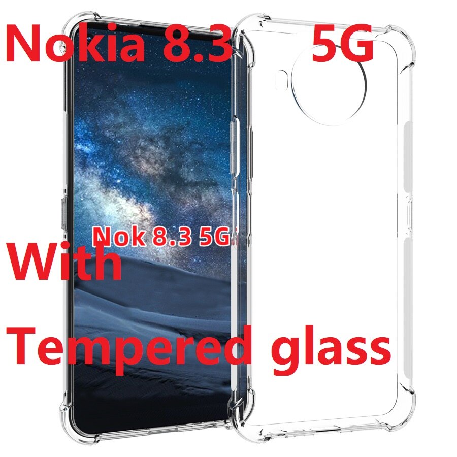 Carcasas transparentes para móvil para OnePlus Nord Case + Gel suave de cristal templado OnePlus Z/OnePlus 8 NORD 5G, funda de silicona transparente protectora
