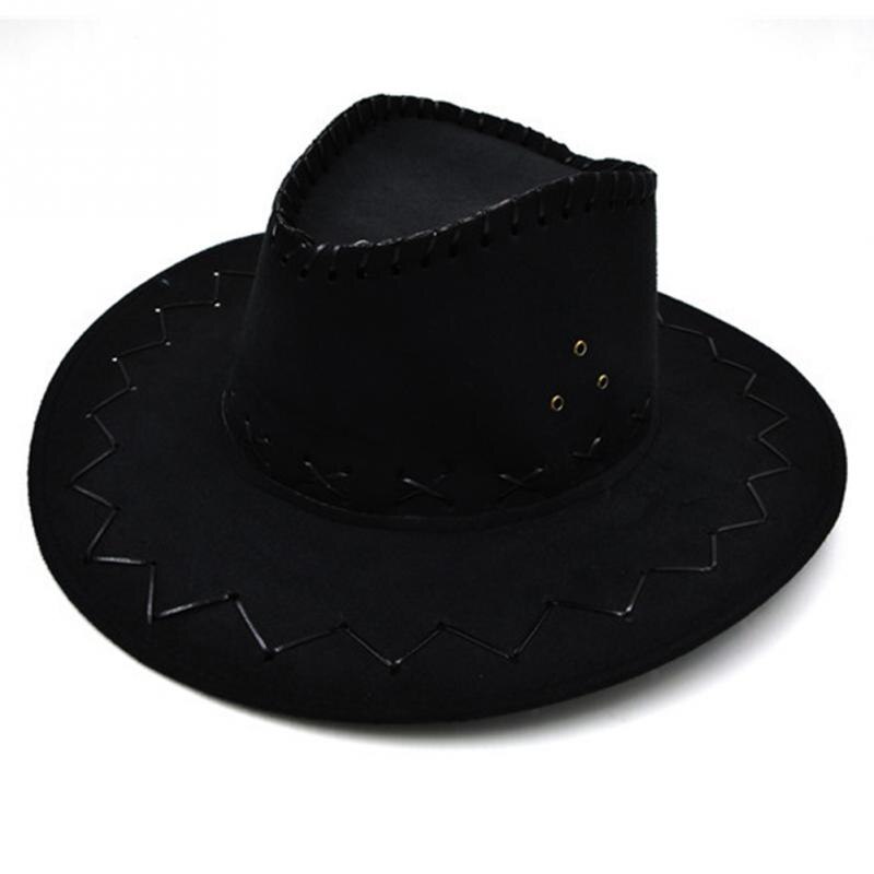 Unisex cowgirl cowboy hat til børn børn dreng pige klassisk fest kostume afslappet solhatte matchende: Sort