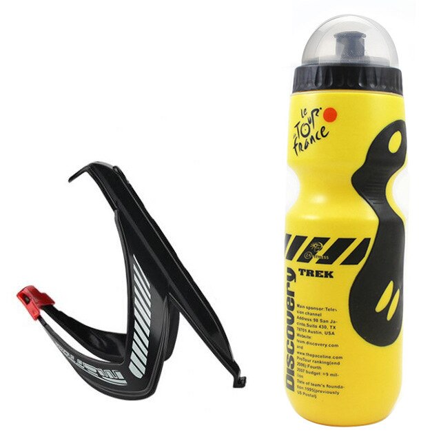 650ml Fahrrad Water Berg Rennrad Wasser Flasche Mit Halter Käfig Außen Radfahren Wasserkocher Bike Zubehör: Yellow-black