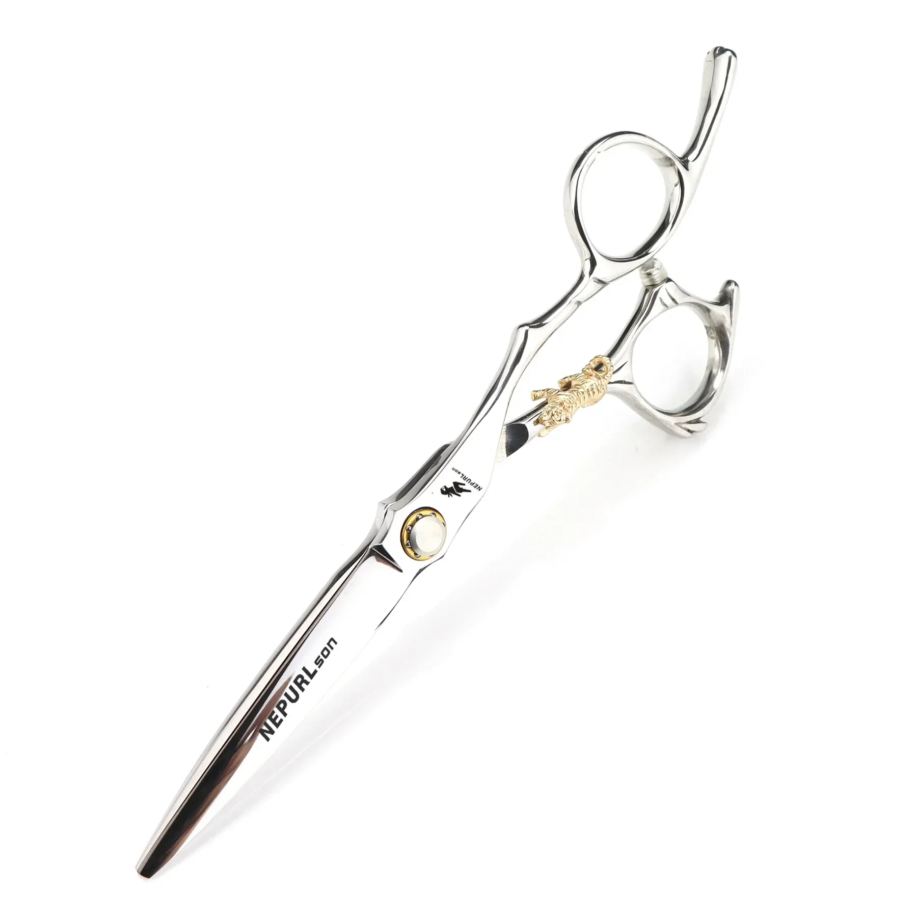 JP440c Steel 6 '' Upscale Golden Tiger Hair Scissors Cutting Barber Haircut Thinning Shears Hairdresser Scissors: black