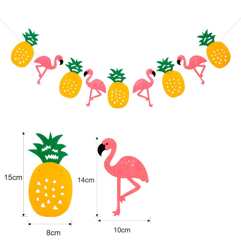 Staraise pink fødselsdag dekoration bryllup begivenhed rose pink flamingo fest første fødselsdag baby shower det er en pige børn favoriserer: 1pc ananas banner