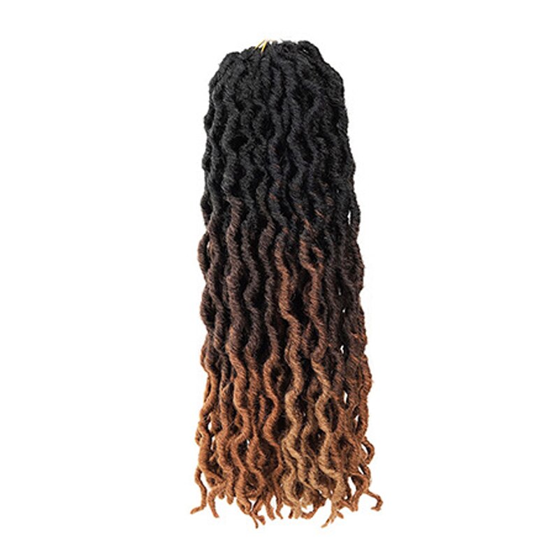 Curly Crochet Braids Hair Extensions 18 Inch Ombre Blond Soft Goddess Synthetic Braids Crochet Braids Hair: C1