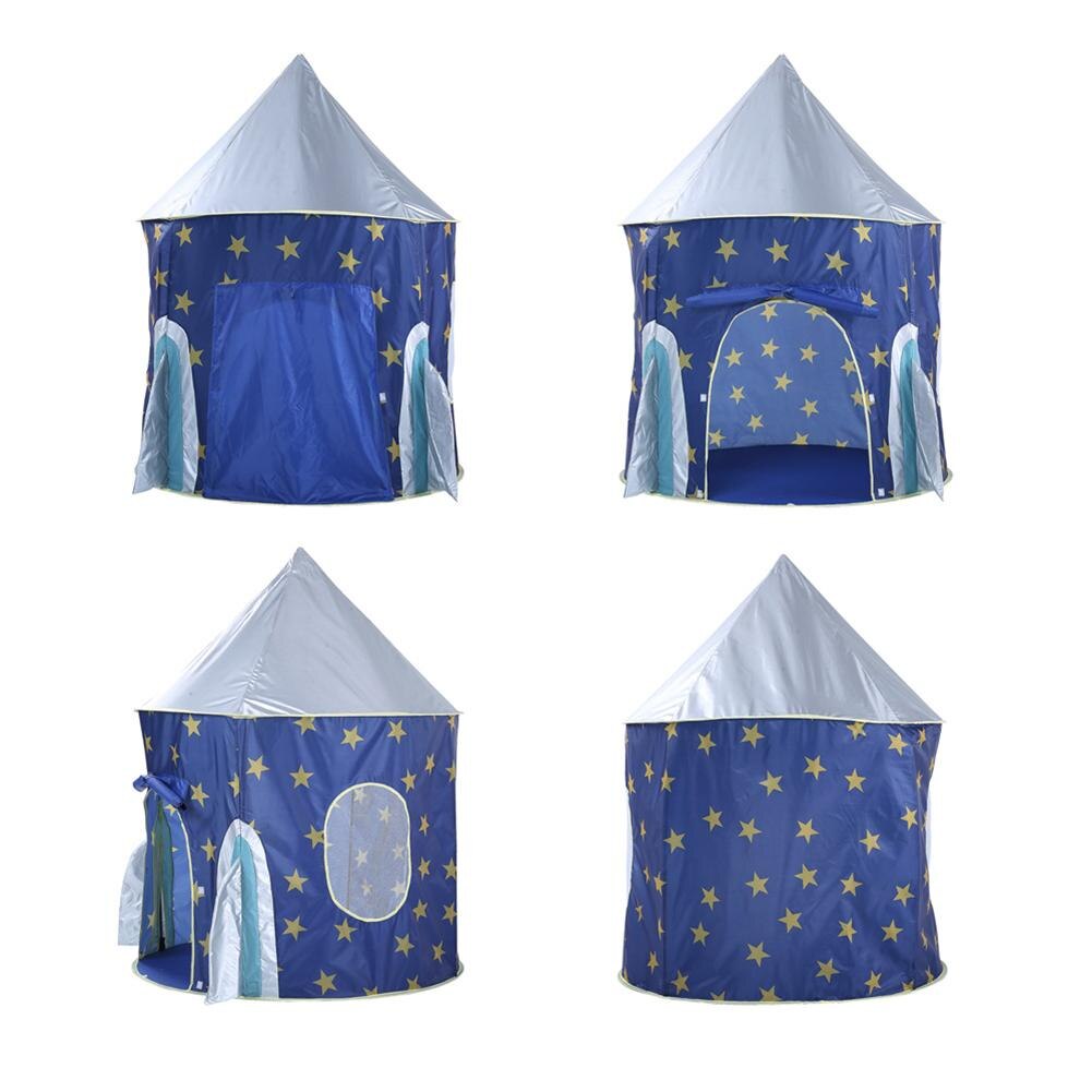 Children's Tent Folding Baby House Star Rocket Castle Projection Rocket Ship Play Tent Spaceship Playhouse Ocean Game Ball Pool
