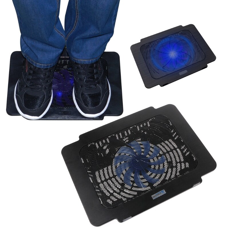 Bærbar kjøler kjølepute base stor vifte usb-stativ for 14 tommers led lys notebook-pc venn