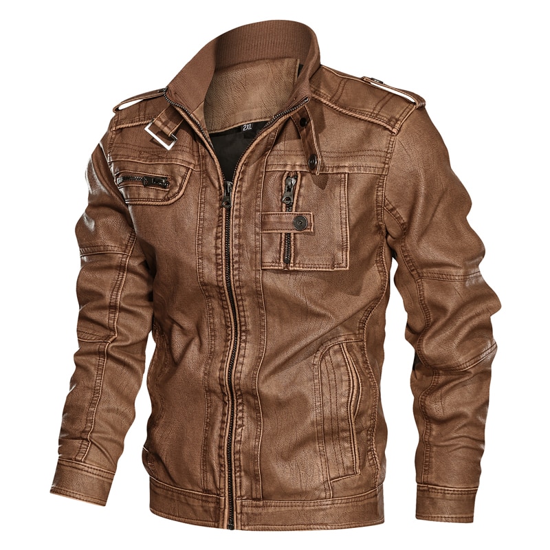 männer Neue Stickerei Motor- Leder Jacke Männer lässig Winter Baseball PU Vlies Jacken Mantel Dünne Lederjacke Männer