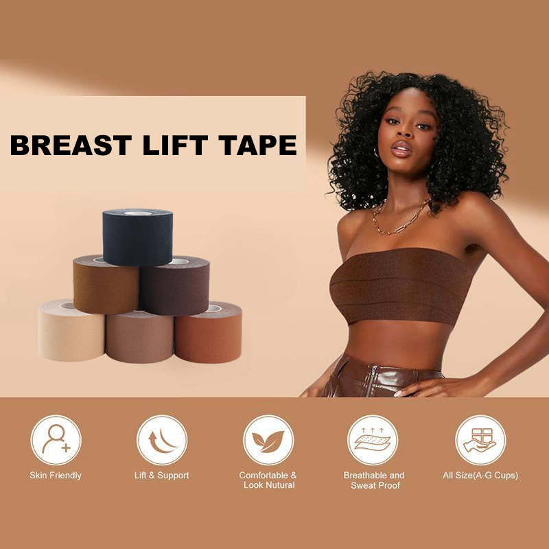 2 Rollen Borstlift Tape Katoen Boob Tape Sexy Pasteitjes Sport Plakband Kleefband Onzichtbare Bh Breedte 5-10Cm