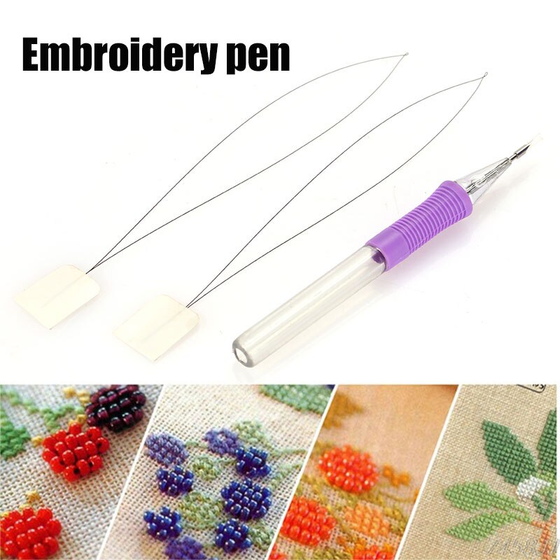 Convenient Punch Needle Plastic Cross Stitch Sewing Textiles Painting Magic Embroidery Pen Diy Weaving Tool Embroidery Tool Art
