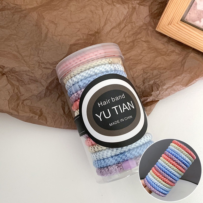 15 teile/satz Haar Krawatten Dosen Verpackung Geflochtene verdrehte Elastische Haarband Langlebig Hohe Elastizität Gummibänder Frauen Haar Zubehör: Blau