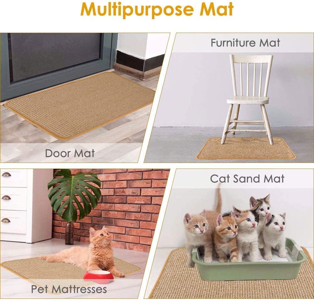 Cat Scratching Mat Natural Sisal Cat Scratch Rug Mat Anti Slip Cat Scratcher Claw Pad Sleeping Carpet Kitty Toy Protect Sofa