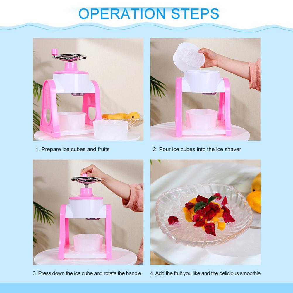 Portable Manual Ice Shaver Stainless Steel Blade Perfect Make Snow Cones And Slushies For Vacation Birthday Party Camping