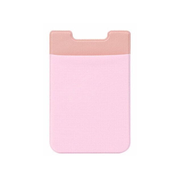 6 farvet klistermærke mobiltelefon bagkort tegnebogskasse kredit-id-kortholder mobiltelefon kortholderlomme 5.8 x 8.8cm: Lyserød