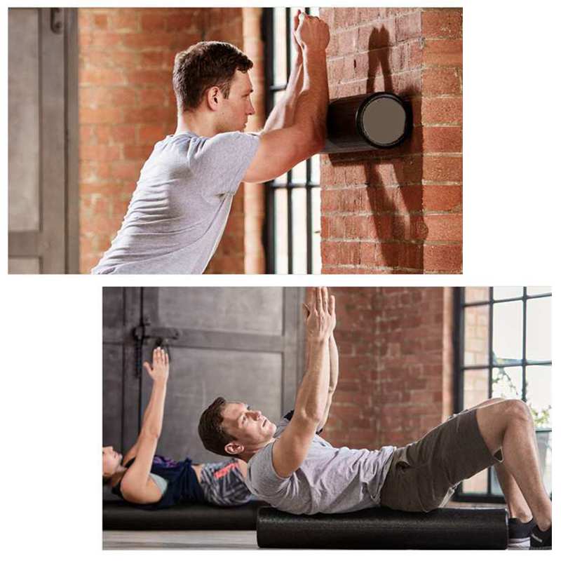2 stk / sæt 33x 14cm epp skumrulle høj fitness massage rulle træningsbalance yoga mursten blok gym udstyr sort sport