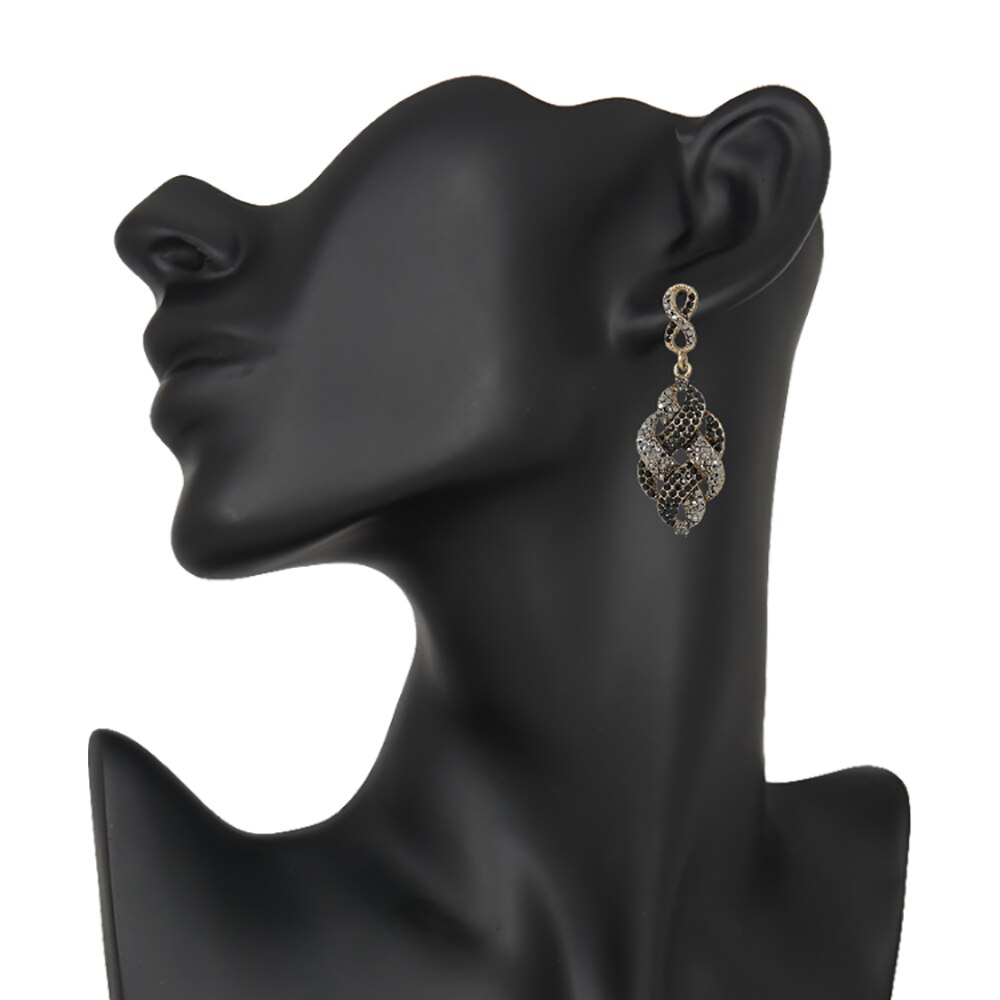 Veyofun alta qualidade cristal strass gota brincos vintage oco festa balançar brincos jóias para a mulher presente novo atacado