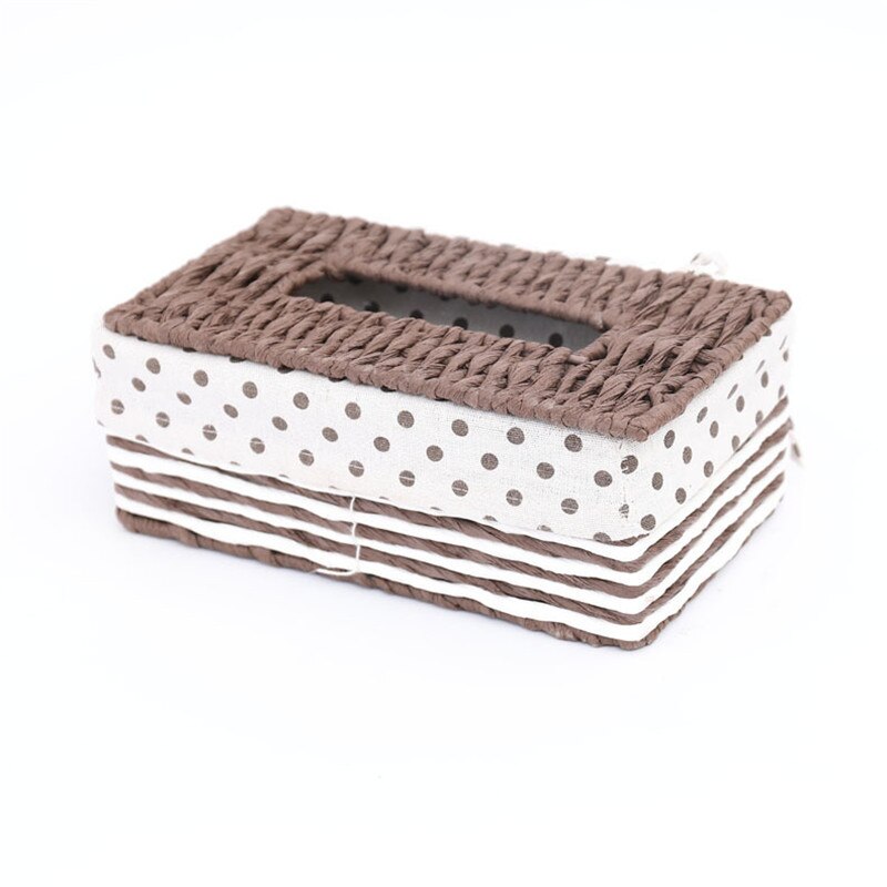 1Pc Handmade Bamboo Weave Tissue Box Household Paper Storage Basket Home Decoration: Style6