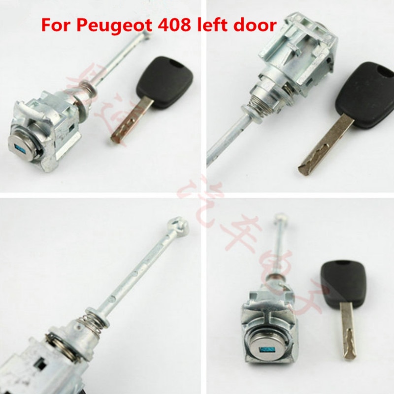 Bil venstre dør låsecylinder auto venstre dør lås cylinder til peugeot 307 408 508 tændingslås centrolås