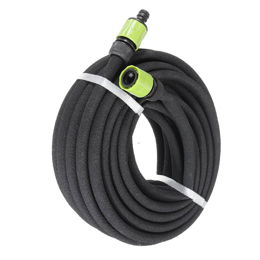 15m Black Porous Irrigation Soaker Hose Expandable Flexible Watering Dripper Tubing Pipe Garden Lawn plant Irrigation Tool