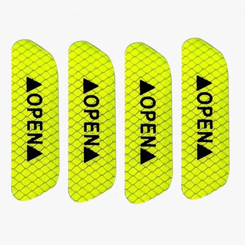 4Pcs OPEN Car Vehicle Door Reflective Safety Mark Warning Decals Sticker Decor: green