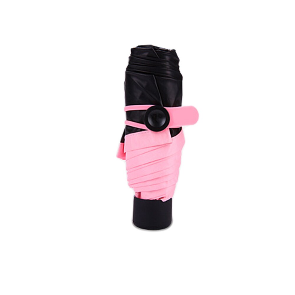 Pequeño paraguas plegable portátil de 180g, a la , Mini paraguas de bolsillo para mujer, impermeable, a prueba de viento, protección UV, paraguas de viaje: Rosa