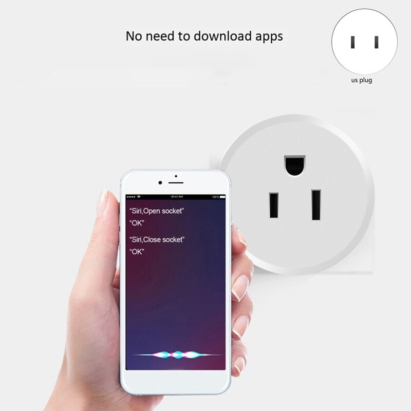 WiFi Smart Plug 10A AC90-250V Adapter Wireless Remote Voice Control Power Monitor Timer Socket for Apple Homekit