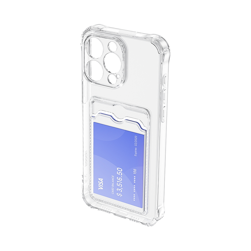 Toocki Transparante Telefoonhoesje Duidelijke Telefoontas Voor iPhone 15 14 13 12 Pro Max Plus Siliconen TPU Zachte Schokbestendige Achterkant Portemonnee Cover: Sakura Roze