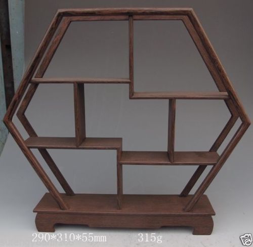 Collection orientale chinoise, étagère incurvée en bois, pentagone, révélation