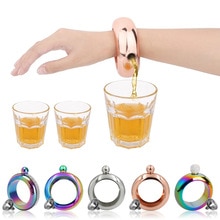 Draagbare Armband Heupfles Rvs Draagbare Armband Met Trechter Voor Opslaan Wiskey Alcohol Elegante Wijn Bangle