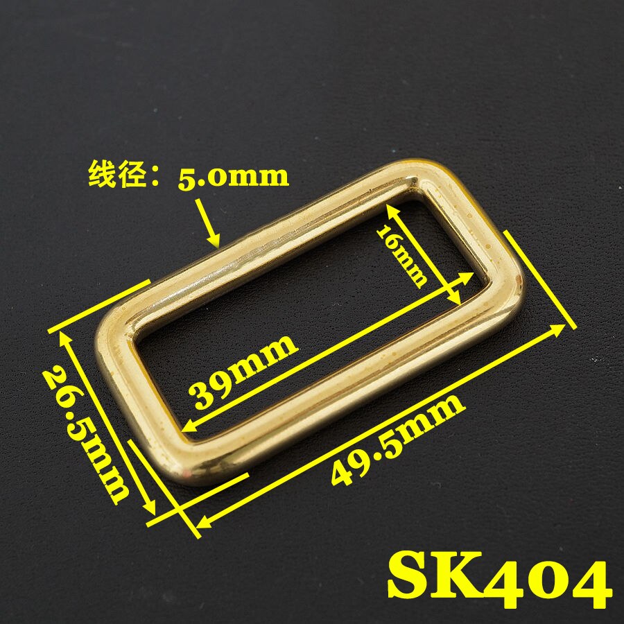 (sk4) 2pc solid messing firkantet ring læderfartøj hardware