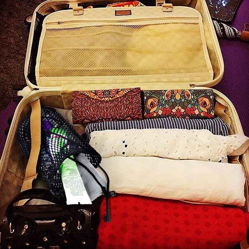 5 stuks duurzame nylon netzak met schuifkoordsluiting, voor golfballen, tennisballen, sportschool, douche, duiken