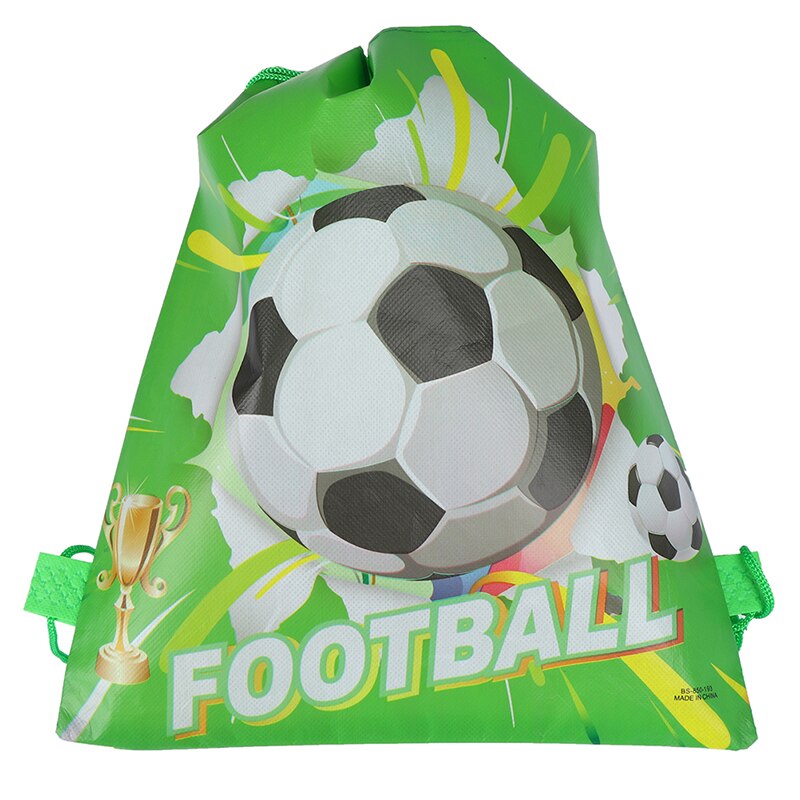 1 st grön fotboll dragsko väskor skolryggsäckar barn pojke favors non-woven tyg ryggsäck