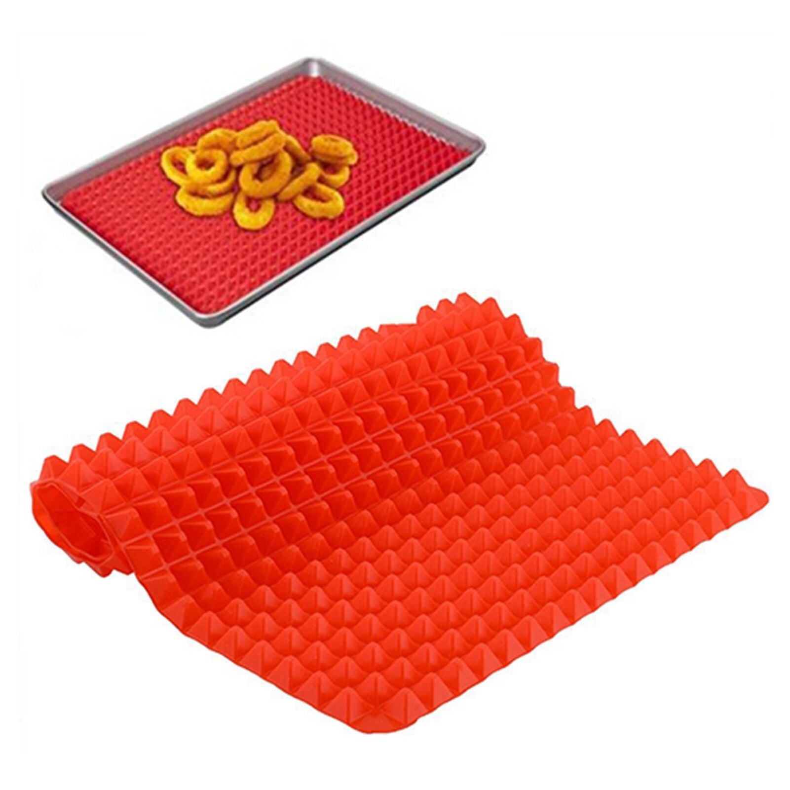 Tapis de cuisson en silicone à pyramides anti-adhésives,accessoire de cuisine indispensable pour cuire facilement les pâtisseries, compatible avec four, barbecue, micro-ondes et poêles