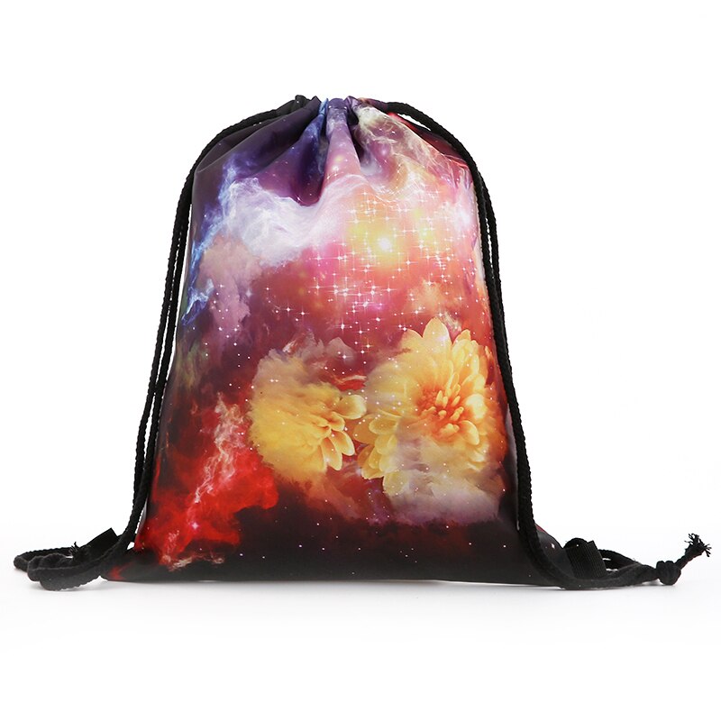 Reppu naisille mini kiristysnyöri tähtitaivas reppu 3d painatus matkalaukut miehet mochila kiristysnyöri laukku girs: Gc -7