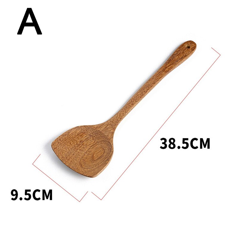 Duurzaam Eco-vriendelijke Houten Spatel Hittebestendige Non-stick Natuurlijke Houten Koken Lepel Rijst Scoop Keuken Kookgerei: A
