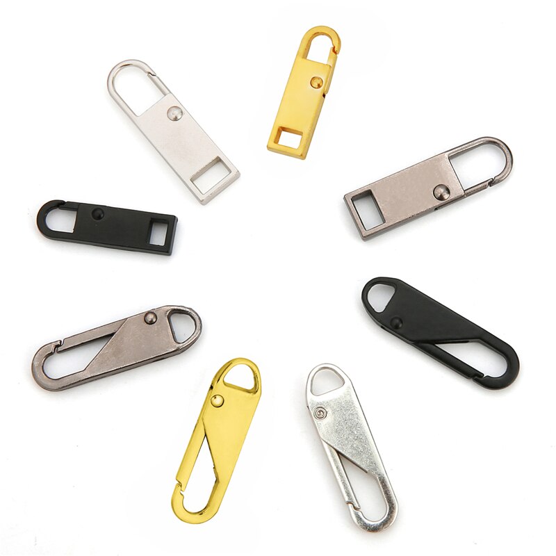 2Pcs Metal Removable Spring Zipper Pull Tab Universal Clothes Backpack Repair And Replacement Zipper Accessories