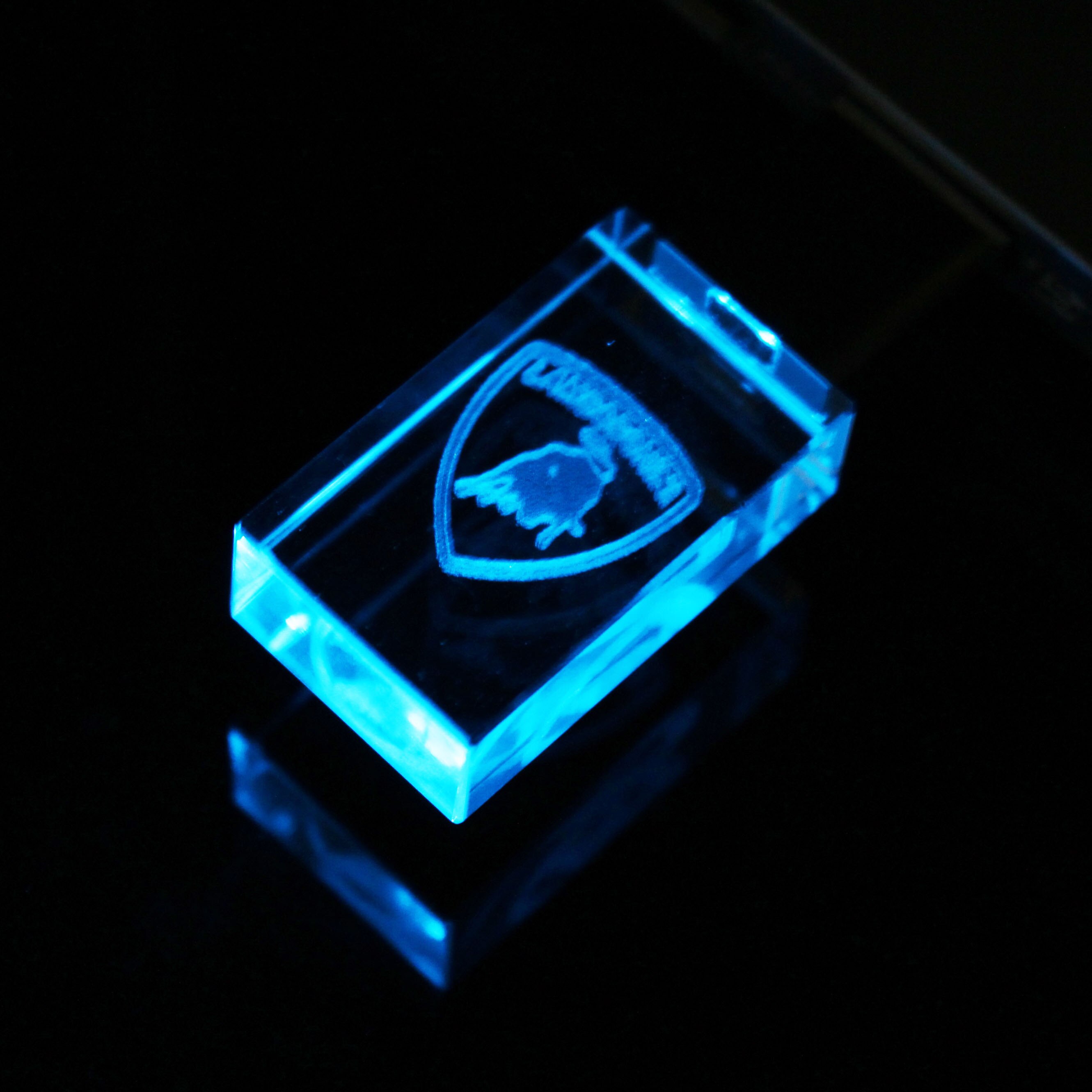Unidad Flash USB 128GBusb2.0, modelo de llave de coche, cristal metálico, 4GB, 8GB, 16GB, 32GB, 64GB, especial: 4 GB / Azul