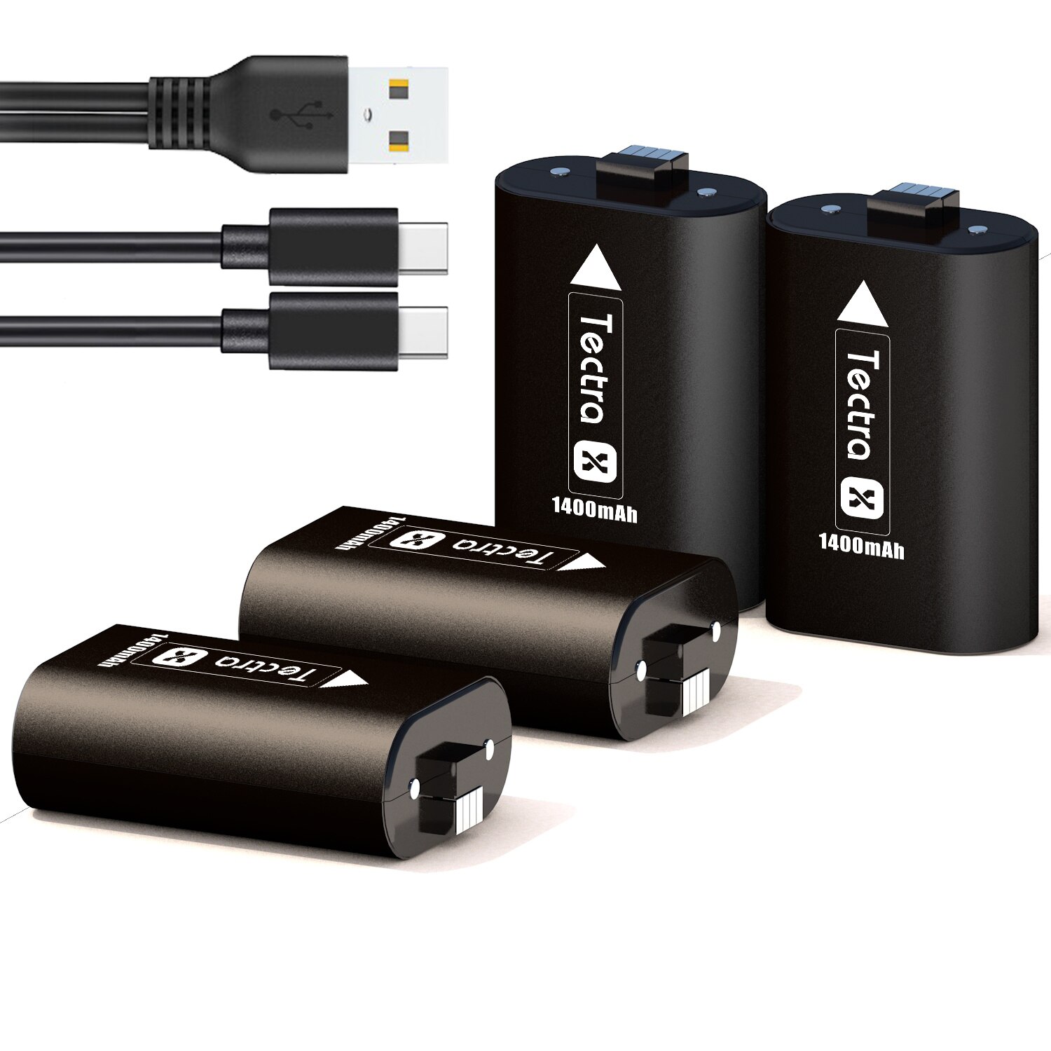 4 Uds 1400mAh baterías de iones de litio para Xbox uno Xbox One S Xbox One X Xbox uno Elite controlador inalámbrico Gamepads