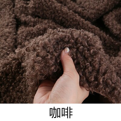 Soft and large-grained sheep curly wool thickened looped wool and lamb wool garment handmade Faux plush fabric for clothes: J