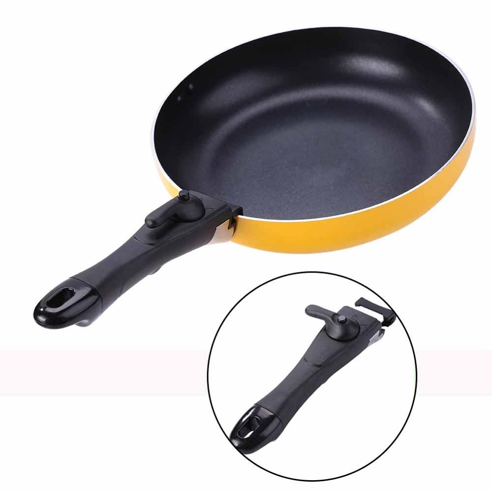Olla desmontable con mango extraíble para freír, Clip de agarre desmontable para cocina, pinzas para sartén, herramientas de vajilla para exteriores
