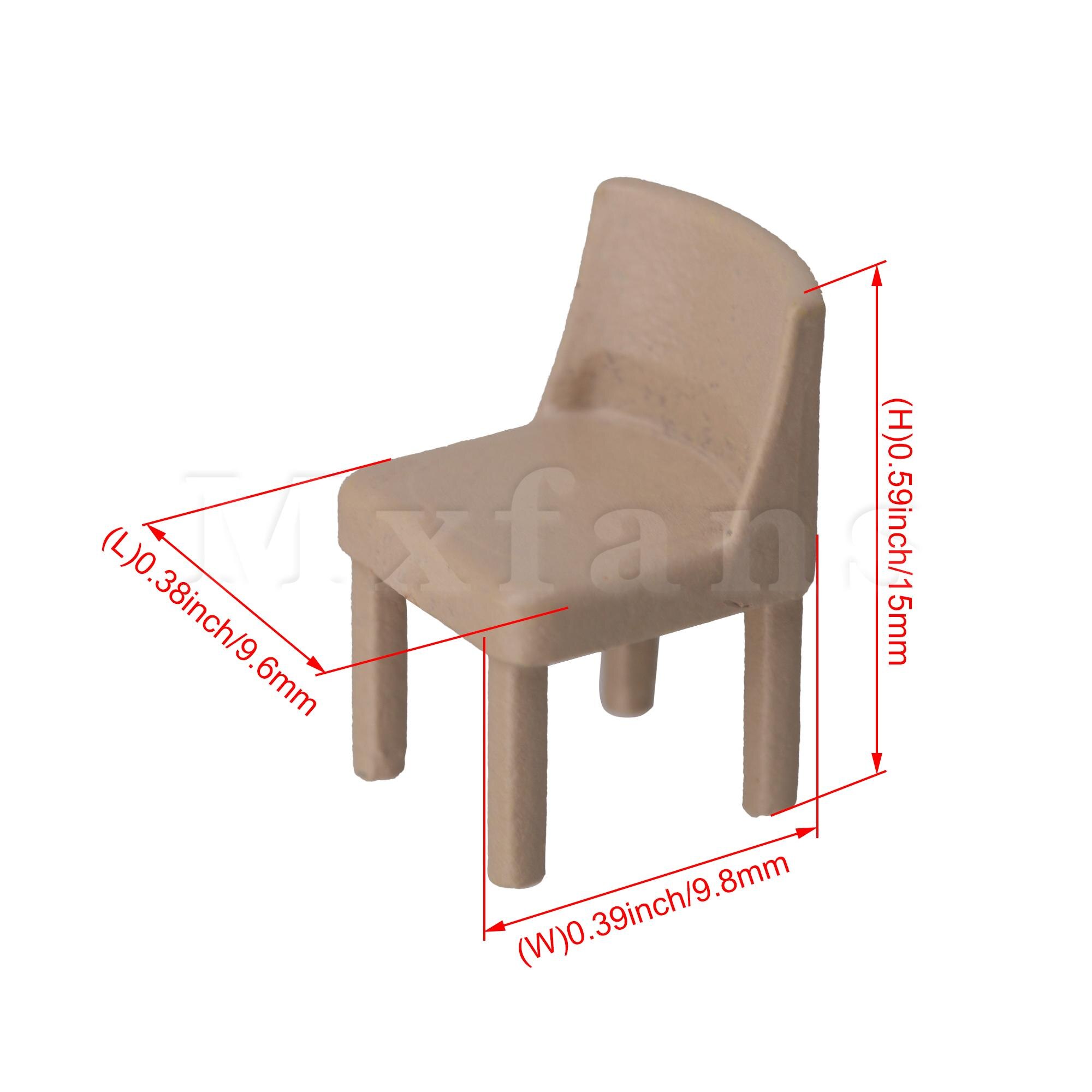 20 Pieces Khaki Plastic Miniature Y6 Model Chair 1:75 Scale 9.6x9.8x15mm