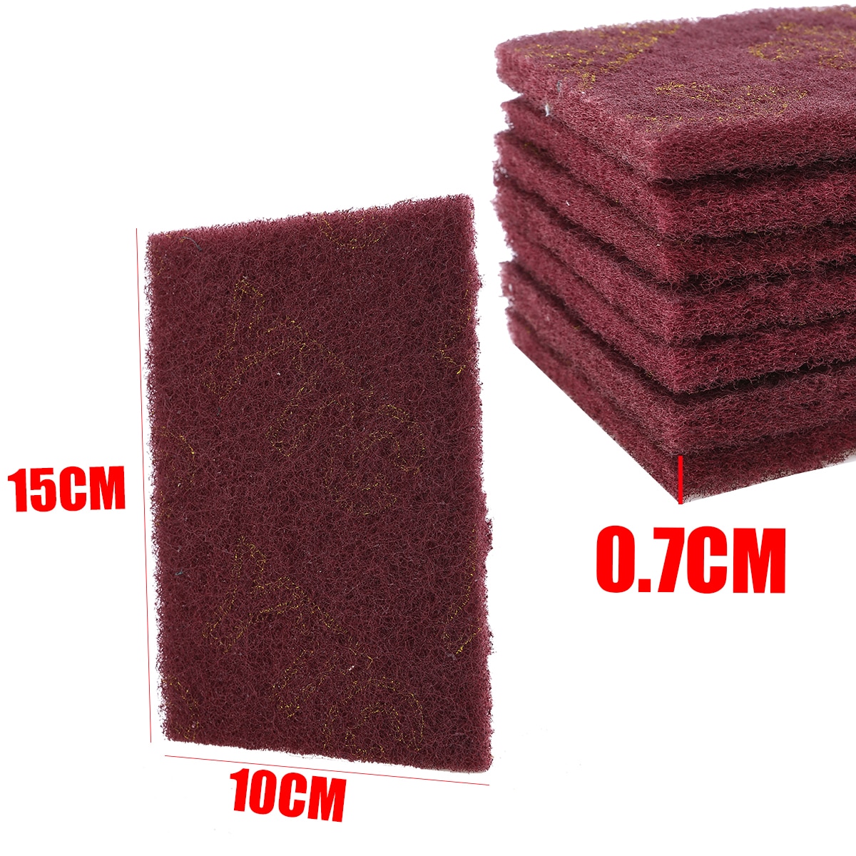 20Pcs 15x10 x0.7cm Scotch Brite Pad Grey/Red Abrasive Finishing Fine Scotch Brite Pads For Cleaning Polishing Tools