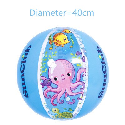 PVC Flashing Ball Color Inflatable Beach Ball Transparent Water Toy Photo Props Outdoor Summer Water Fun Swim Toys: Ocean 2