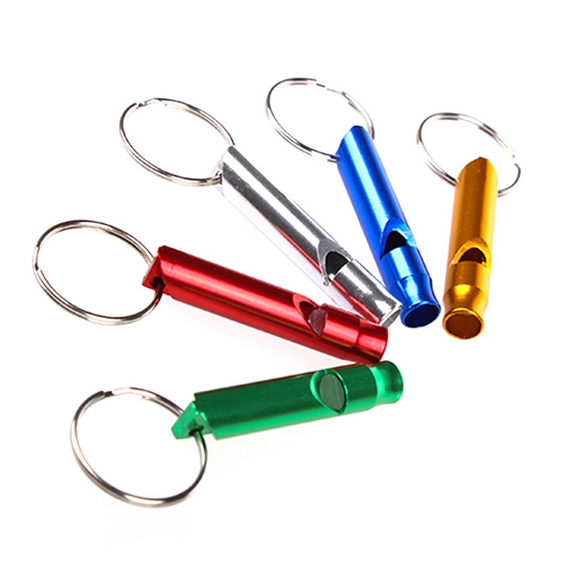 Mini silbato de aleación de aluminio para exteriores, silbato de emergencia para acampar, senderismo, supervivencia, deporte, herramientas EDC en 6 colores,