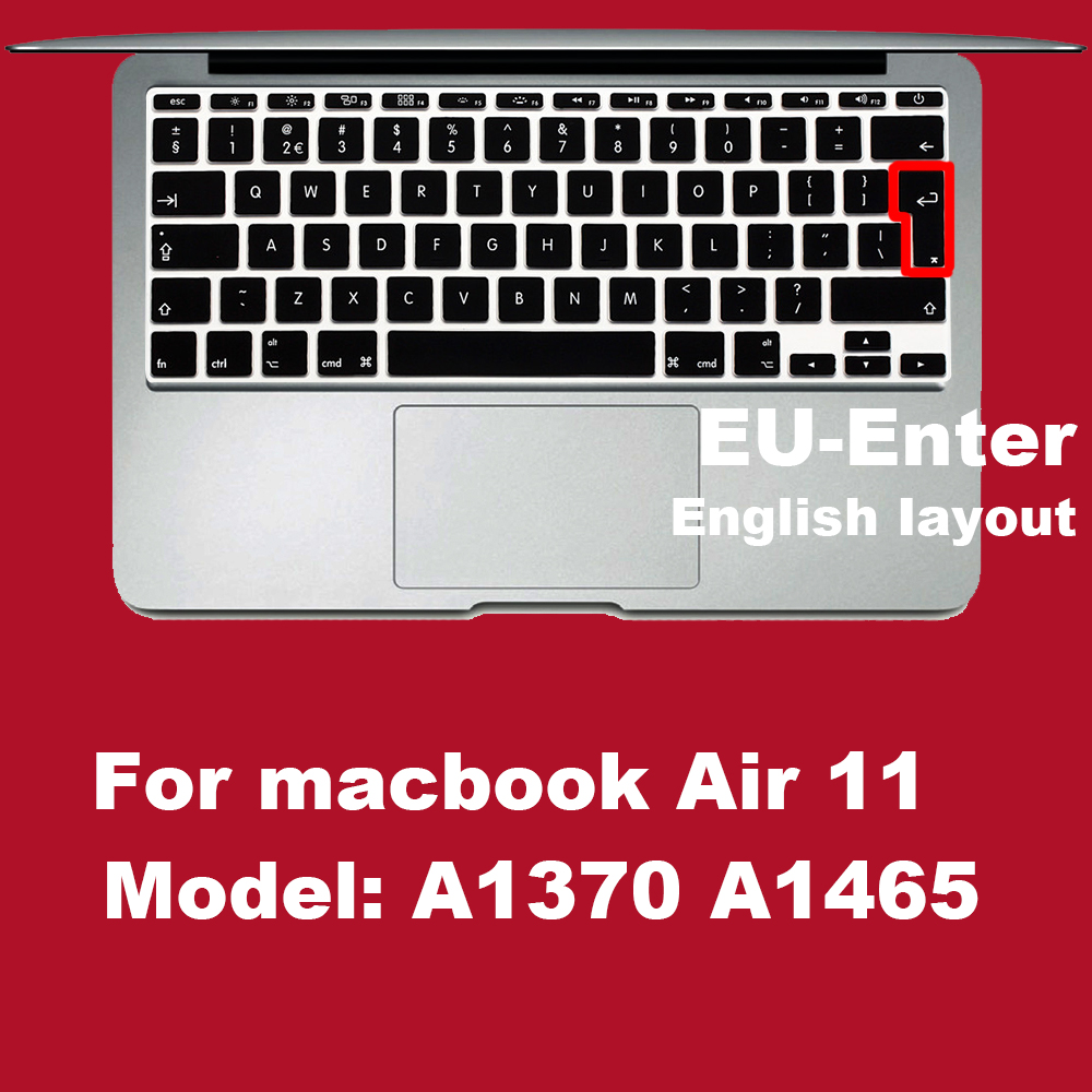 Kannettavan tietokoneen näppäimistön suojus eu&us näppäimistön kotelon suoja macbook prolle 16 13 air 12 15 touchbar malli  a1706 a 1466 a 1708 1990 2 a 1398 a 1534: Air 11 tuuman eu-enter
