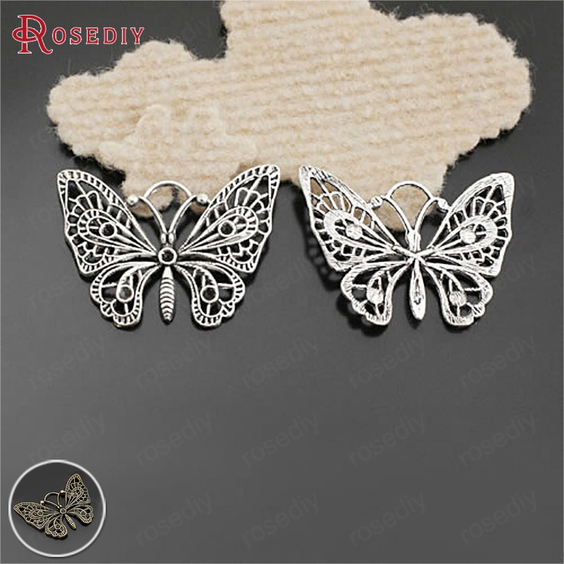 (26237)10PCS 48x35MM Antiken Stil Zink-legierung Schmetterling Anhänger Diy Schmuck Erkenntnisse Zubehör