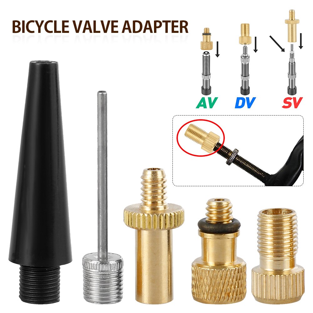 5 teile/satz Fahrrad Ventil Adapter einstellen Fahrrad Pumpe Adapter Konverter Luftpumpe Adapter Ventil für Fahrrad Reifen Aufblasbare Ball FußBall